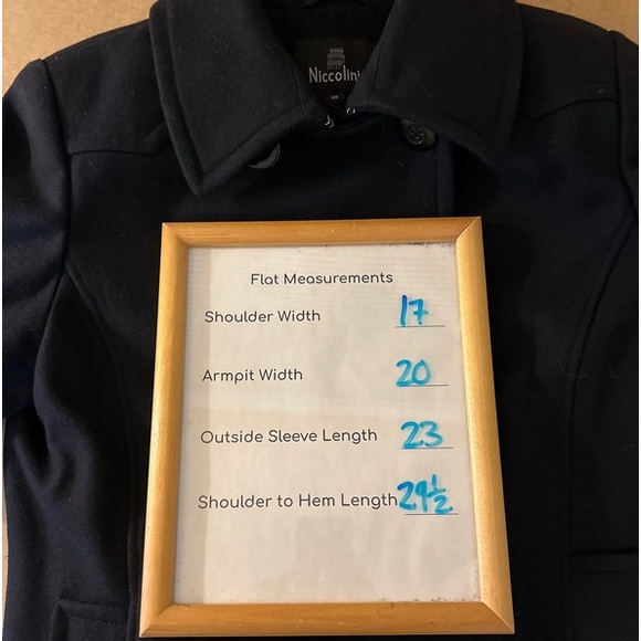 Double Breasted Niccolini Wool Peacoat  Mid-Length Navy Jacket Coat SZ 10 - Picture 7 of 7